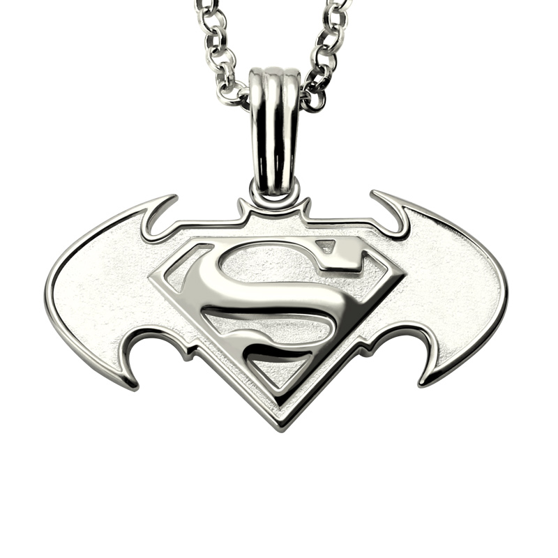 800x800 Wholesale Personalized Batman Superman Necklace In Silver Comics