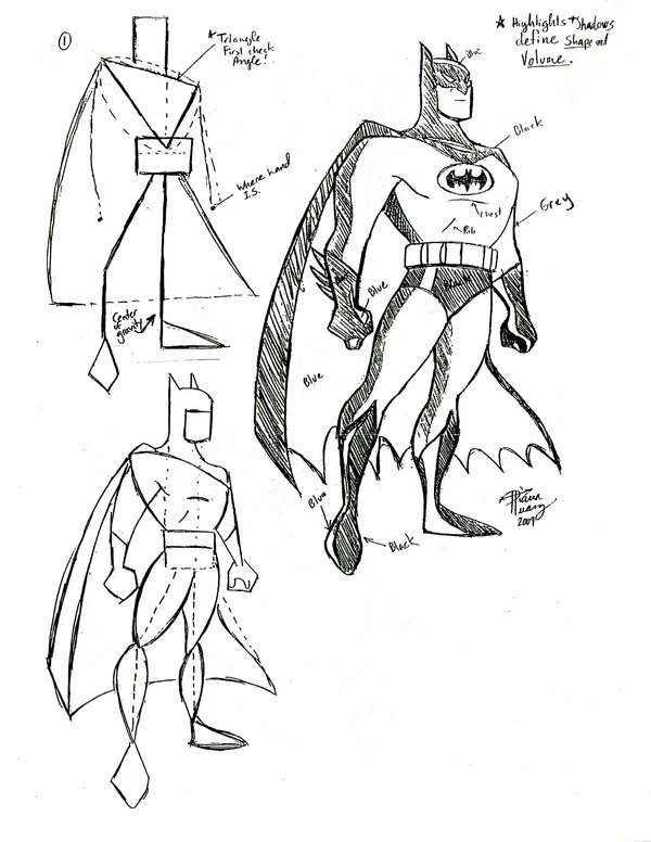600x776 Draw Batman By Diana Huang