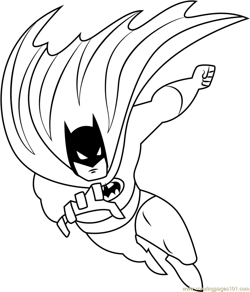 800x935 Batman Flying Coloring Page