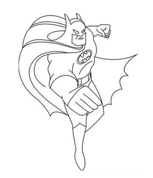 600x699 Easy Batman Coloring Pages