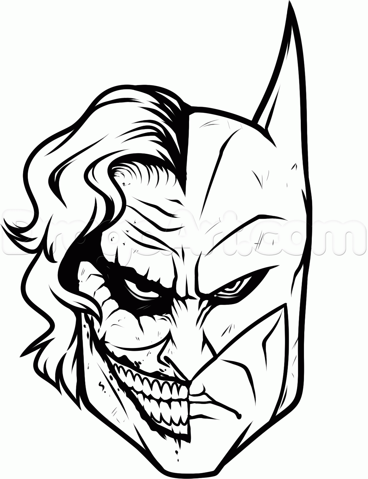 1178x1532 How To Draw Joker And Batman Step 13 Rajz Joker