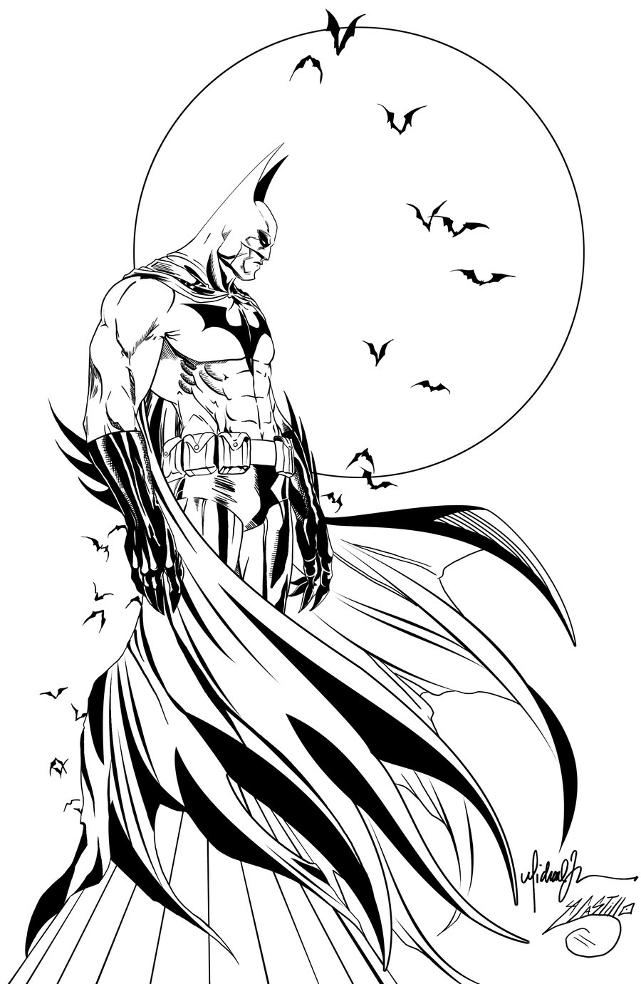 900x1381 Batman Michael Turner Ink By Swave18