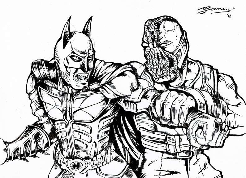 795x574 Batman Vs Bane(Ink) By Nsoman84