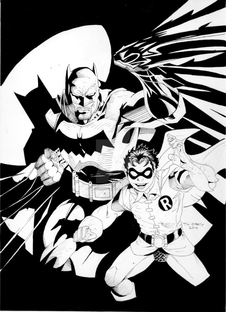 761x1050 Batman And Robin Ink By Crimsonfalin