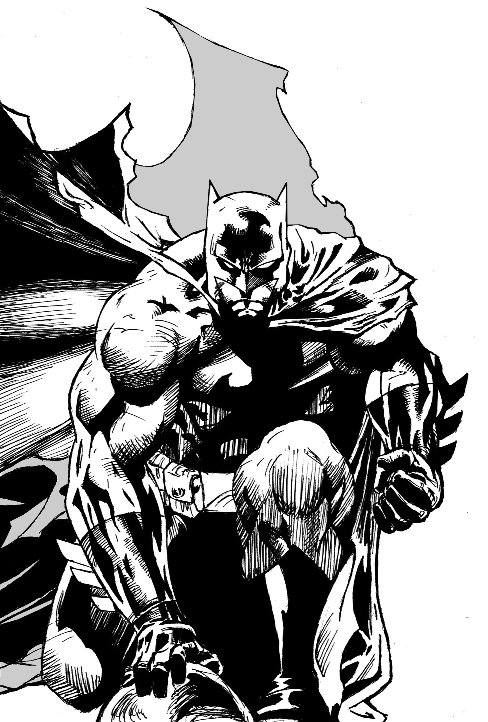 1600x2366 Batman In Pen And Ink By Lordkukulkan