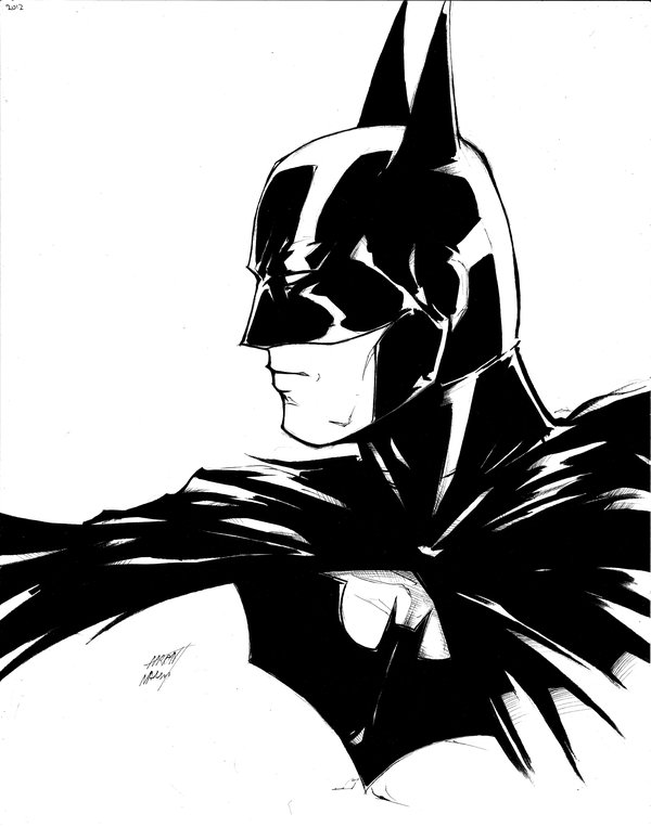 600x763 Batman Ink Sketch By Aaronnsn