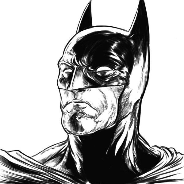 600x600 Batman Test Ink Drawing By Elvinhernandez