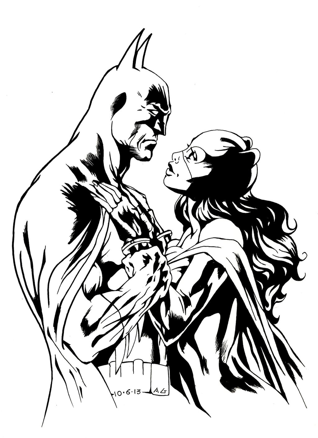 1024x1409 Batman And Selina Kyle By Sketchb0000k
