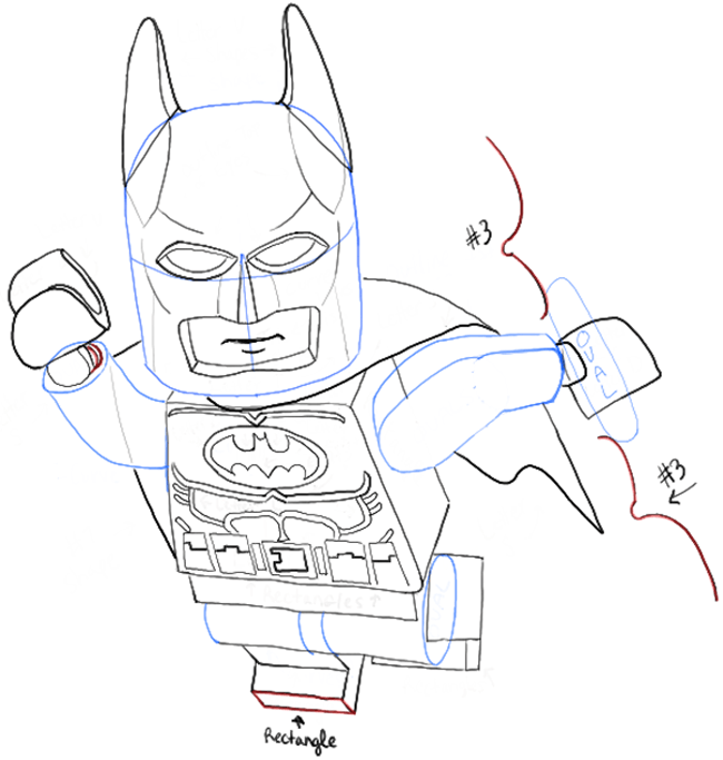 650x683 How To Draw Lego Batman Minifigure With Easy Step By Step Drawing