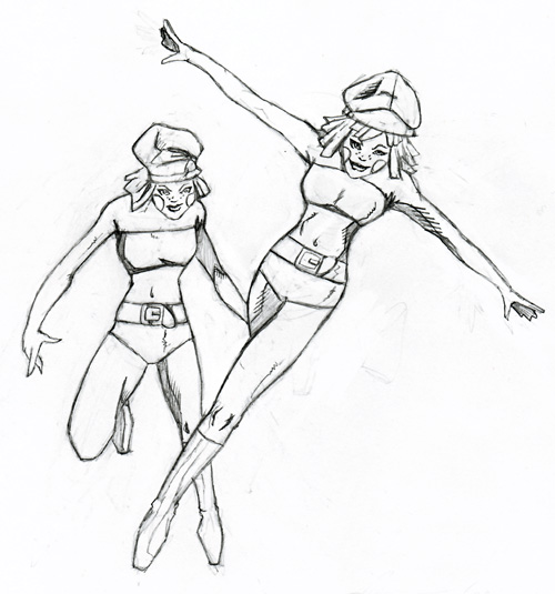 500x535 The Daily Comic Sketch Challenge Dee Dee Twins (Batman Beyond)