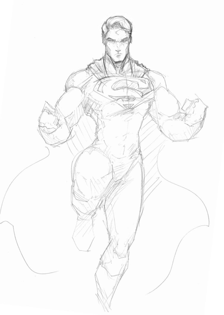 754x1059 Pencil Sketches Of Superman Superman Pencil Sketches Batman