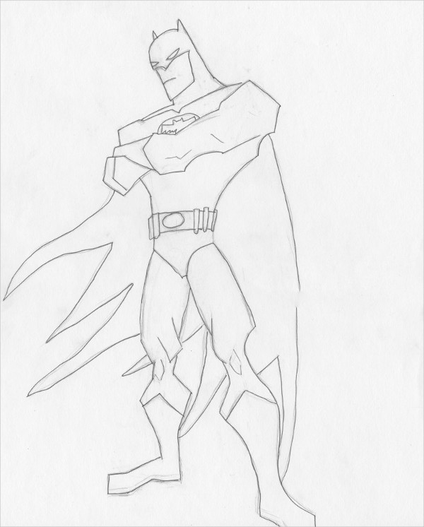 600x746 Batman Drawing