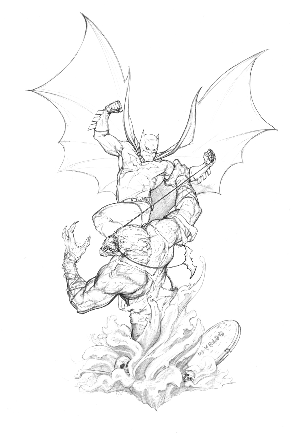 1063x1500 Batman Vs. Killer Croc By No Sign Of Sanity