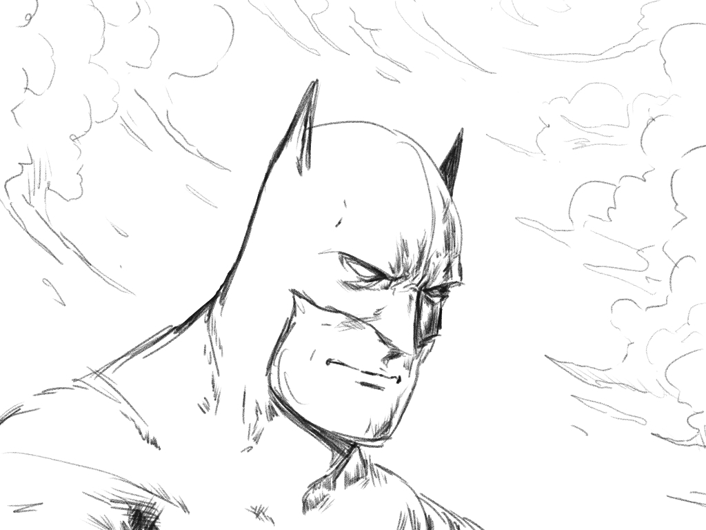1024x768 Simple Drawing Sketches Simple Sketches For Beginners Batman