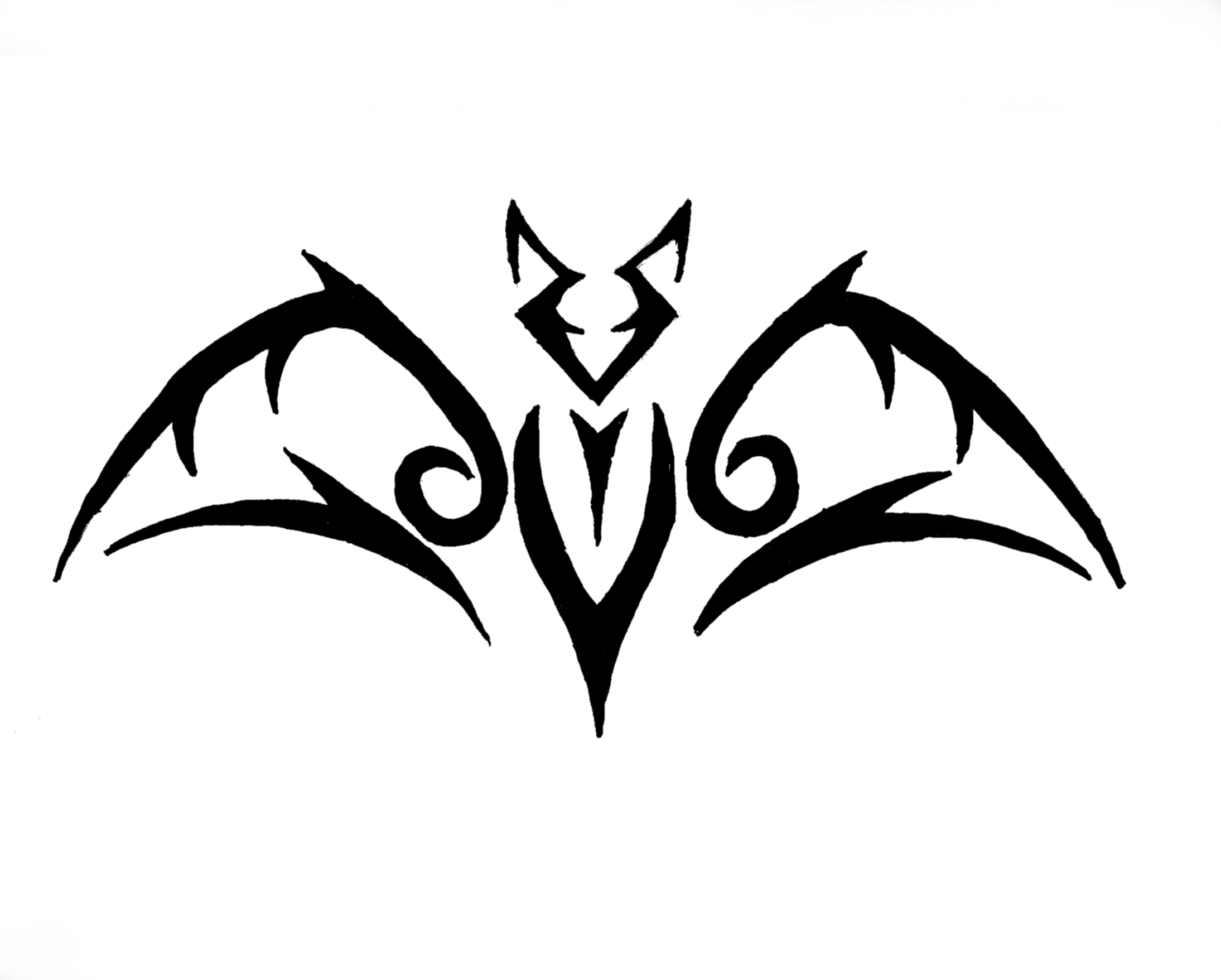 2189x1757 Very Simple Tribal Bat Motif Ideas Bats, Tattoo