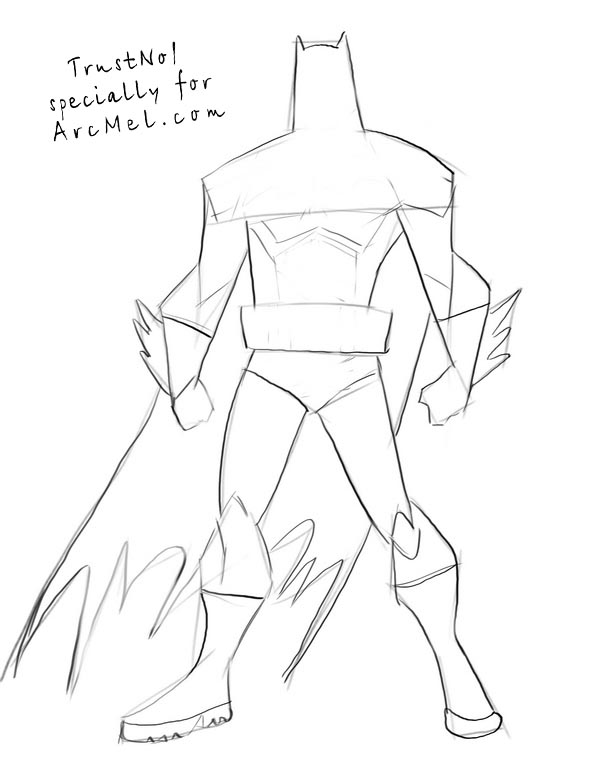 600x772 How To Draw Batman Step By Step