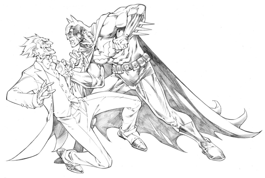 1090x733 Batman And Joker By Randygreen