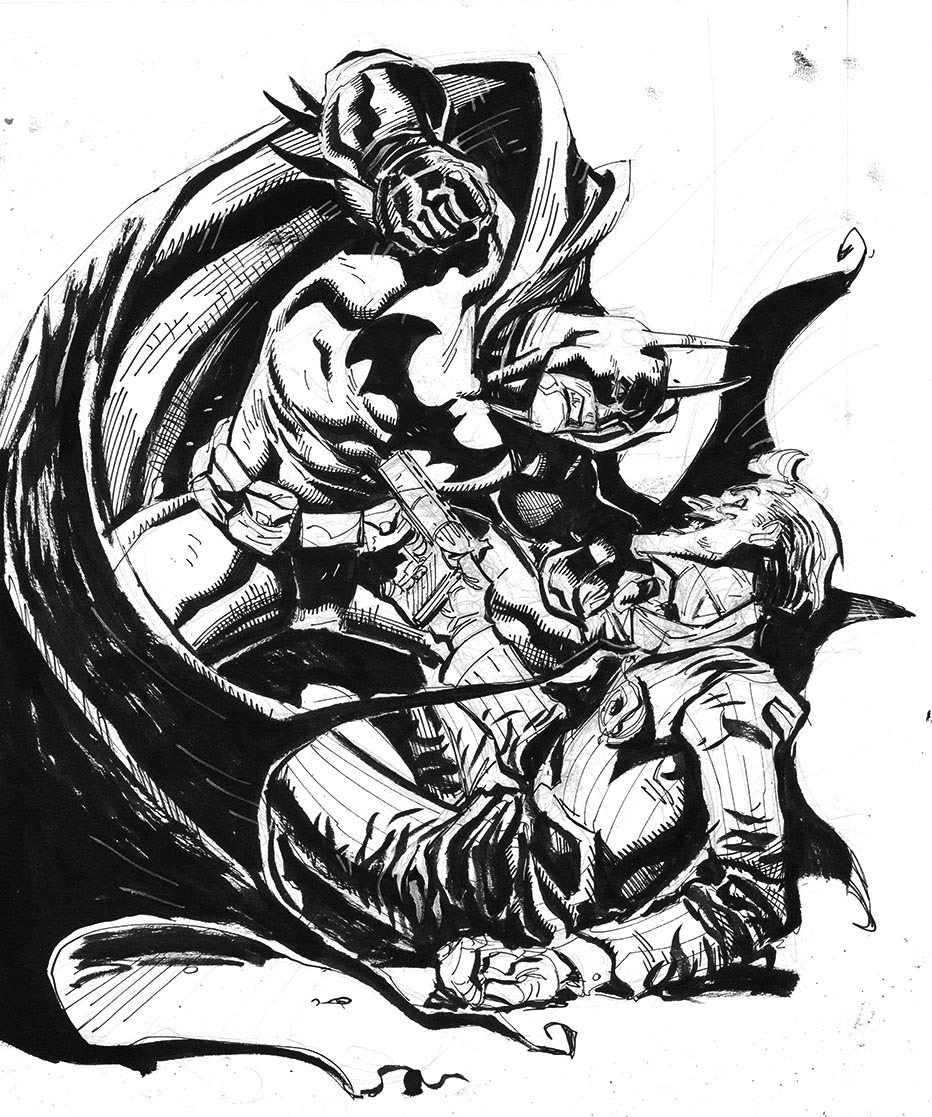 932x1117 Batman Vs. Joker Sketch Inked! Purchase Info Available