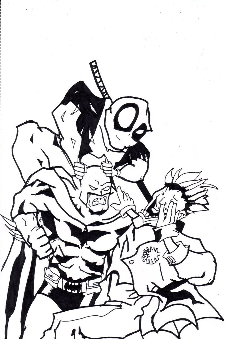 734x1089 Deadpool Joker And Batman By Wackyninja001