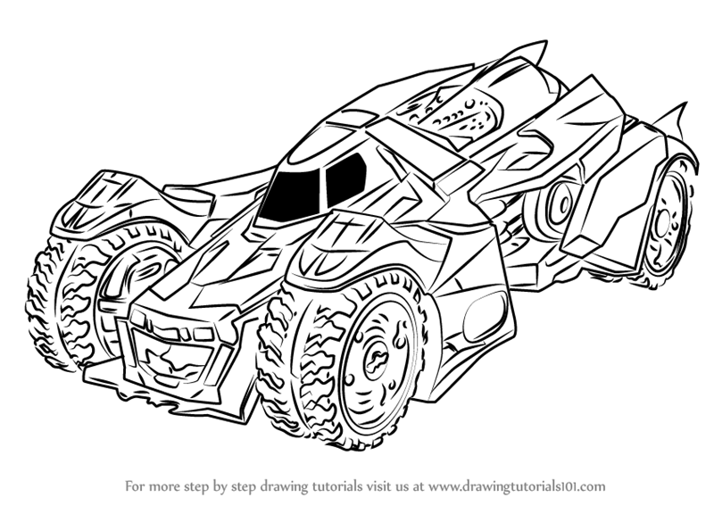800x567 Learn How To Draw Batmobile Arkham Knight (Batman) Step By Step