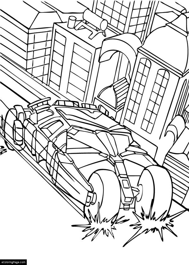 607x850 Batmobile Printable Coloring Pages