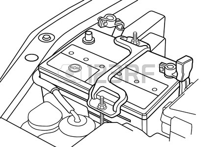 450x300 Car Battery Is Fully Charged Silhouettes On A White Background