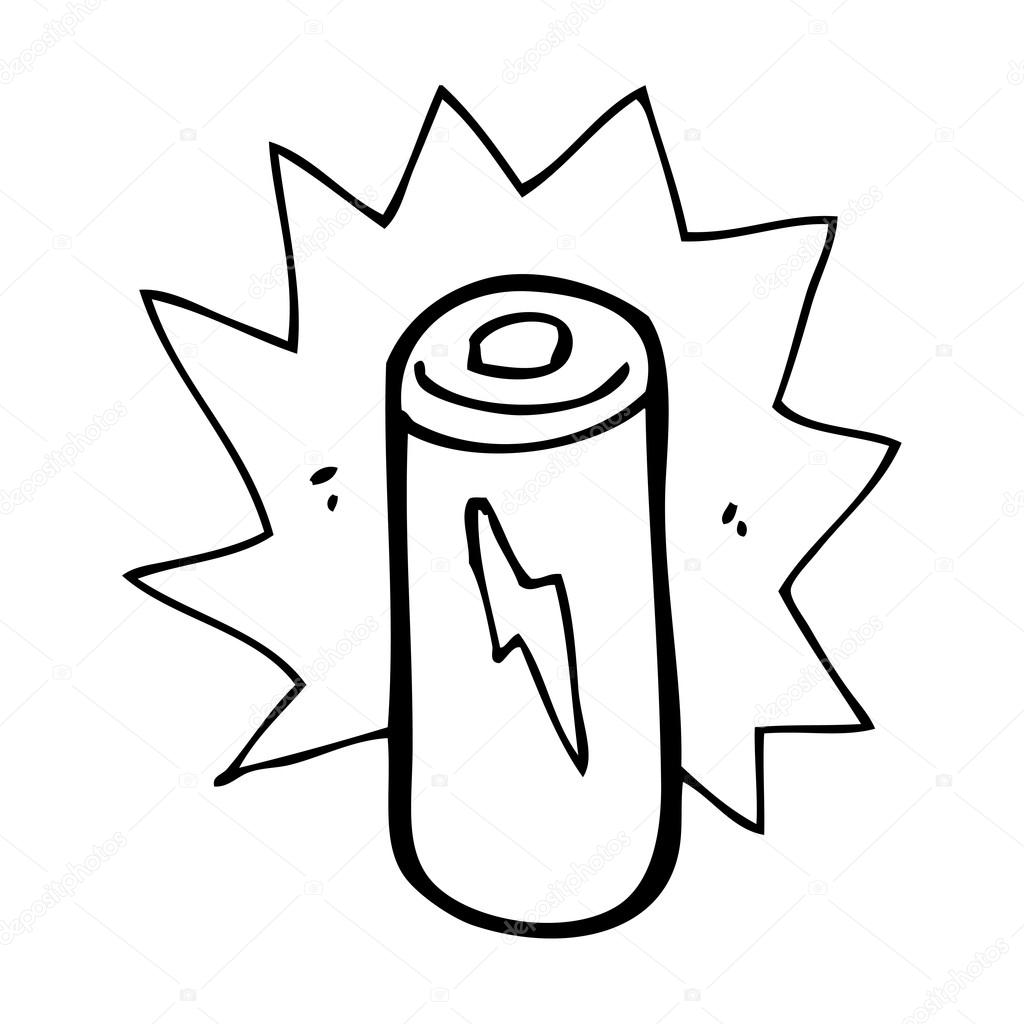 1024x1024 Cartoon Battery Stock Vector Lineartestpilot