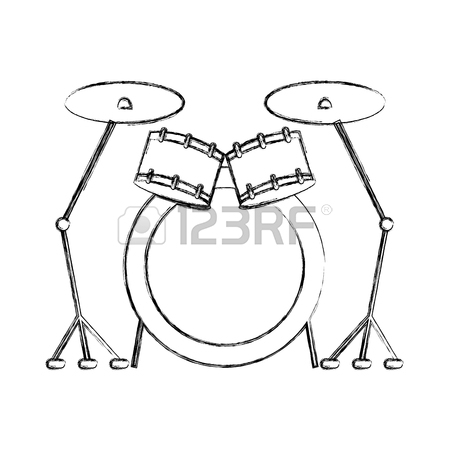 450x450 Battery Drums Musical Instrument Vector Illustration Design
