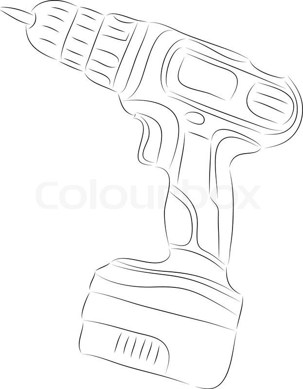 623x800 Battery Screwdriver Drawing Stock Vector Colourbox