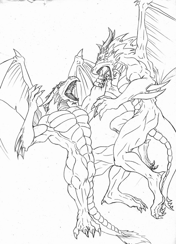 577x800 The Battle Of 2 Dragons By Wolflsi