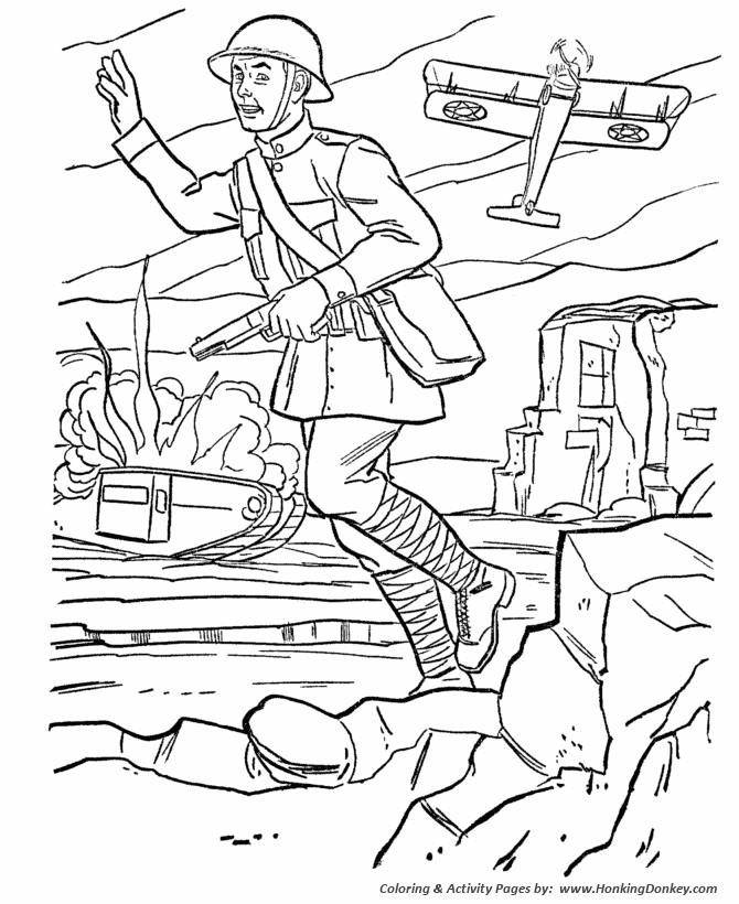 670x820 Armed Forces Day Coloring Pages Us Army World War I Battlefield