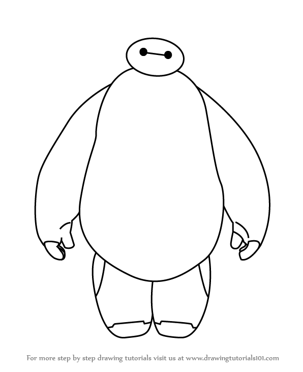 596x731 Learn How To Draw Baymax From Big Hero 6 (Big Hero 6) Step By Step