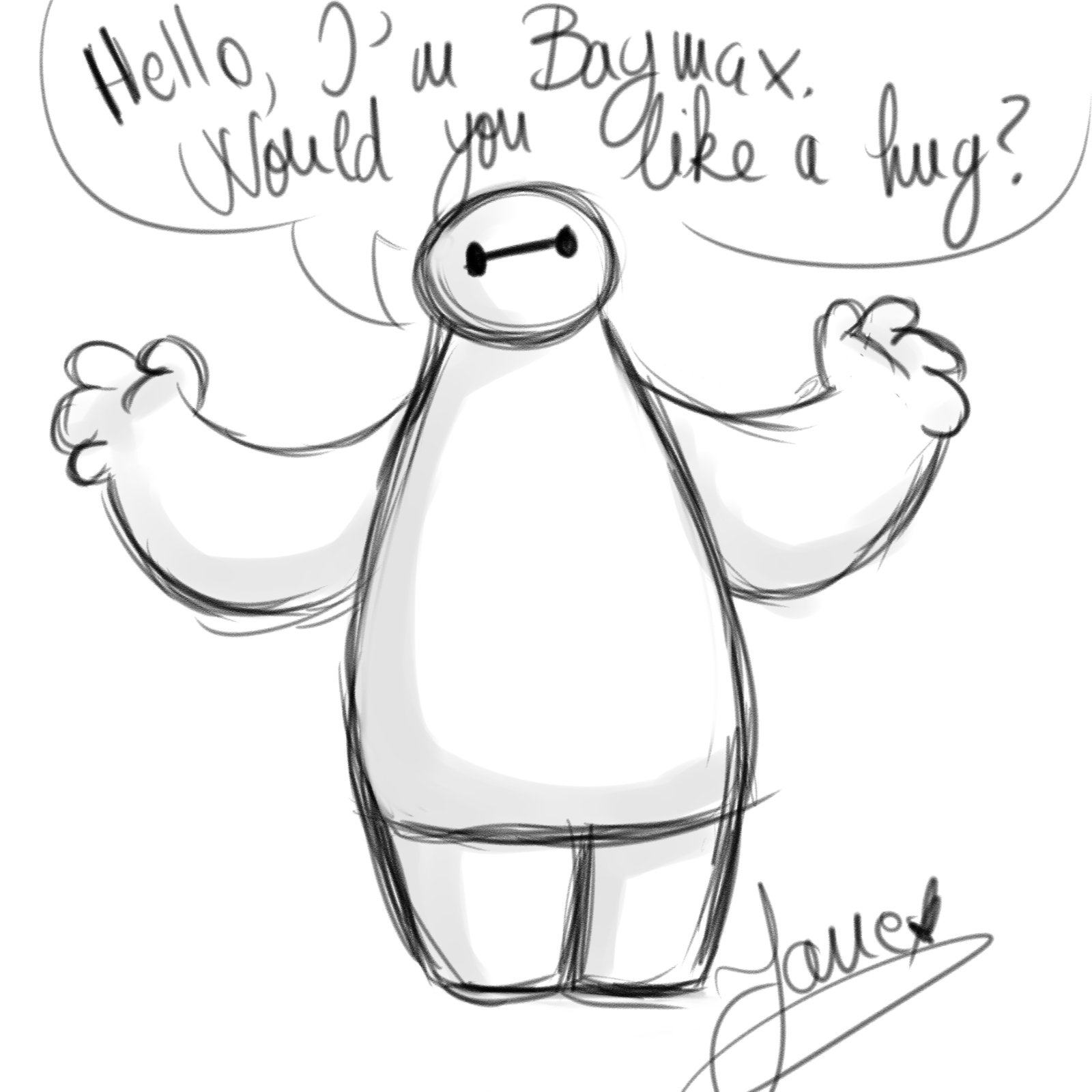 1600x1600 Baymax Sketch By Angelpony99