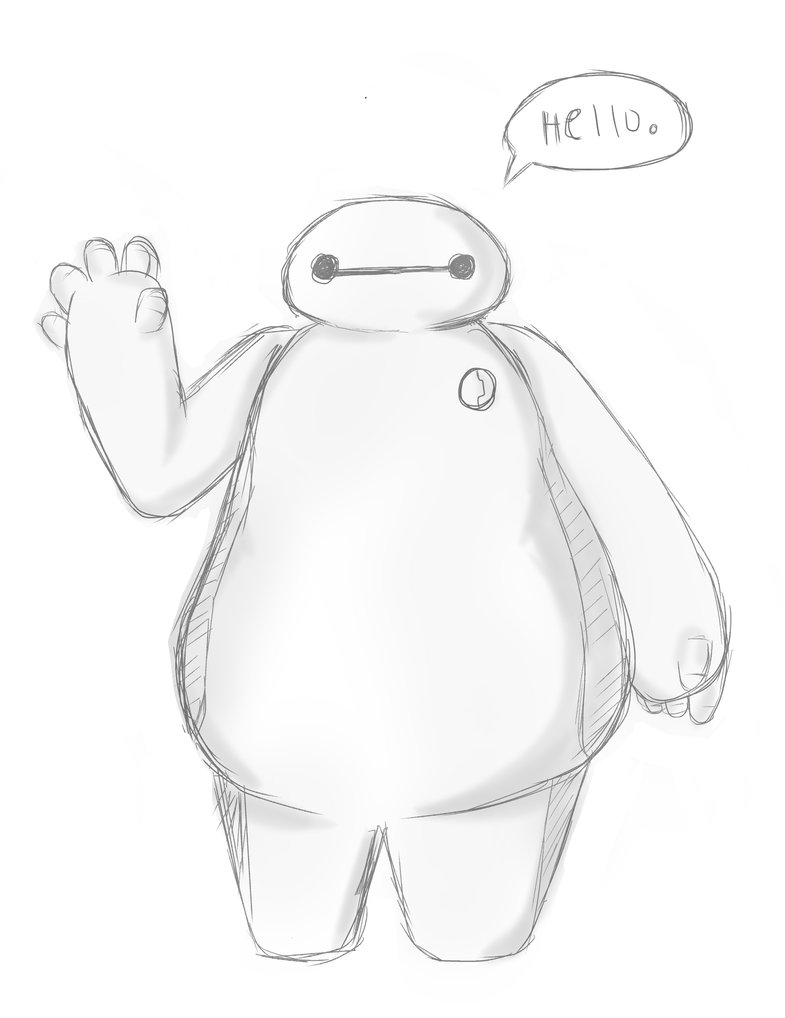 785x1018 Baymax Sketch By Kawaakarii