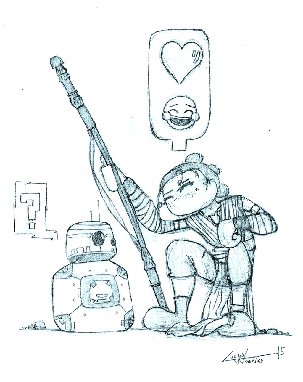1024x1290 Rey Meets Bb 8 (Pencils) By Ilike Taters