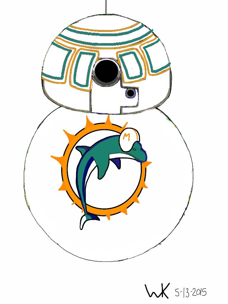 768x1024 Bb8 Droid Miami Dolphins Wk's Star Wars Bb8 Droid Ipad Art