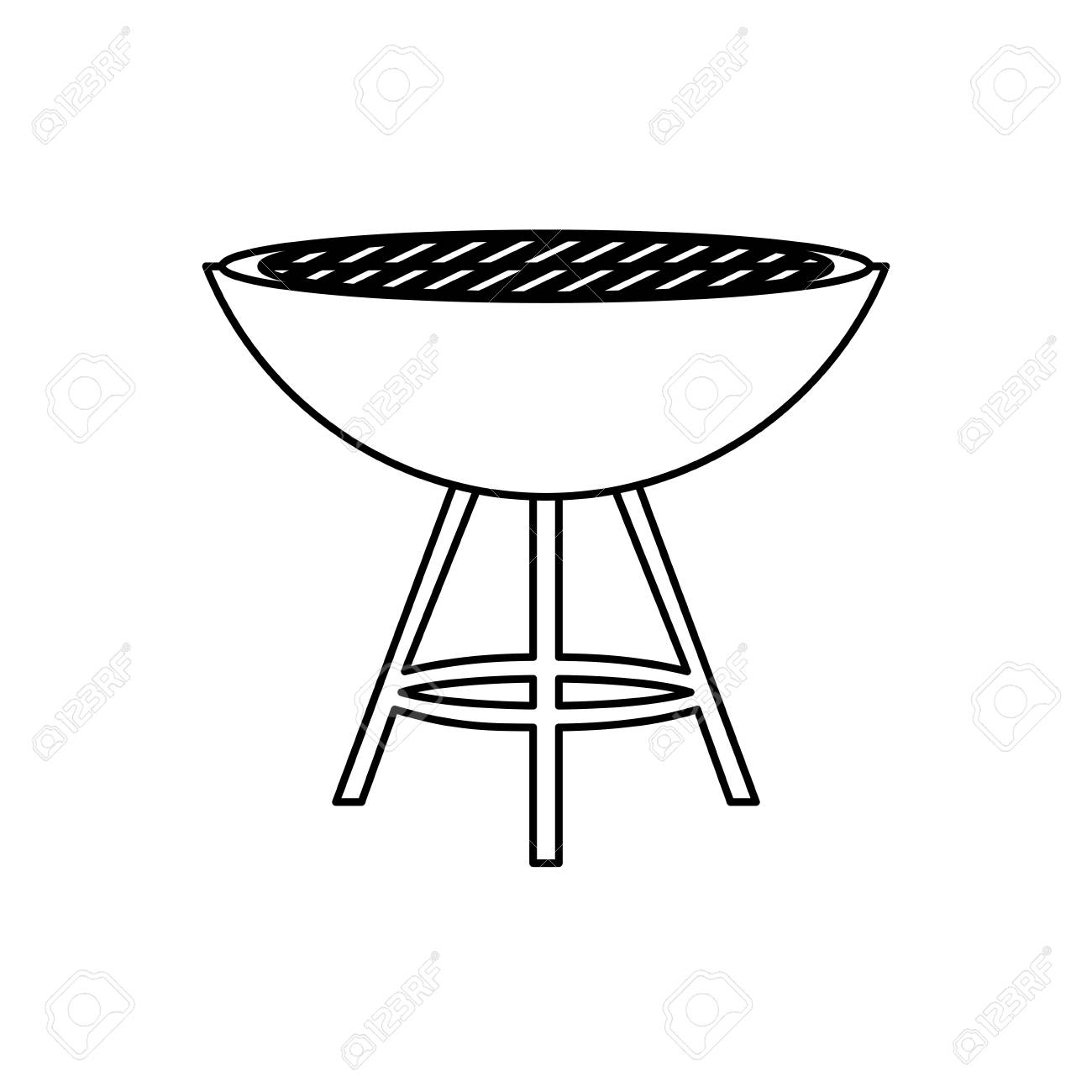 1300x1300 Bbq Grill Isolated Icon Vector Illustration Graphic Design Royalty