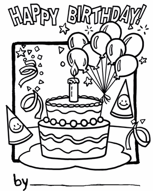 300x375 Happy Birthday Cake Coloring Wallpaper For Kid Drawing Grig3org