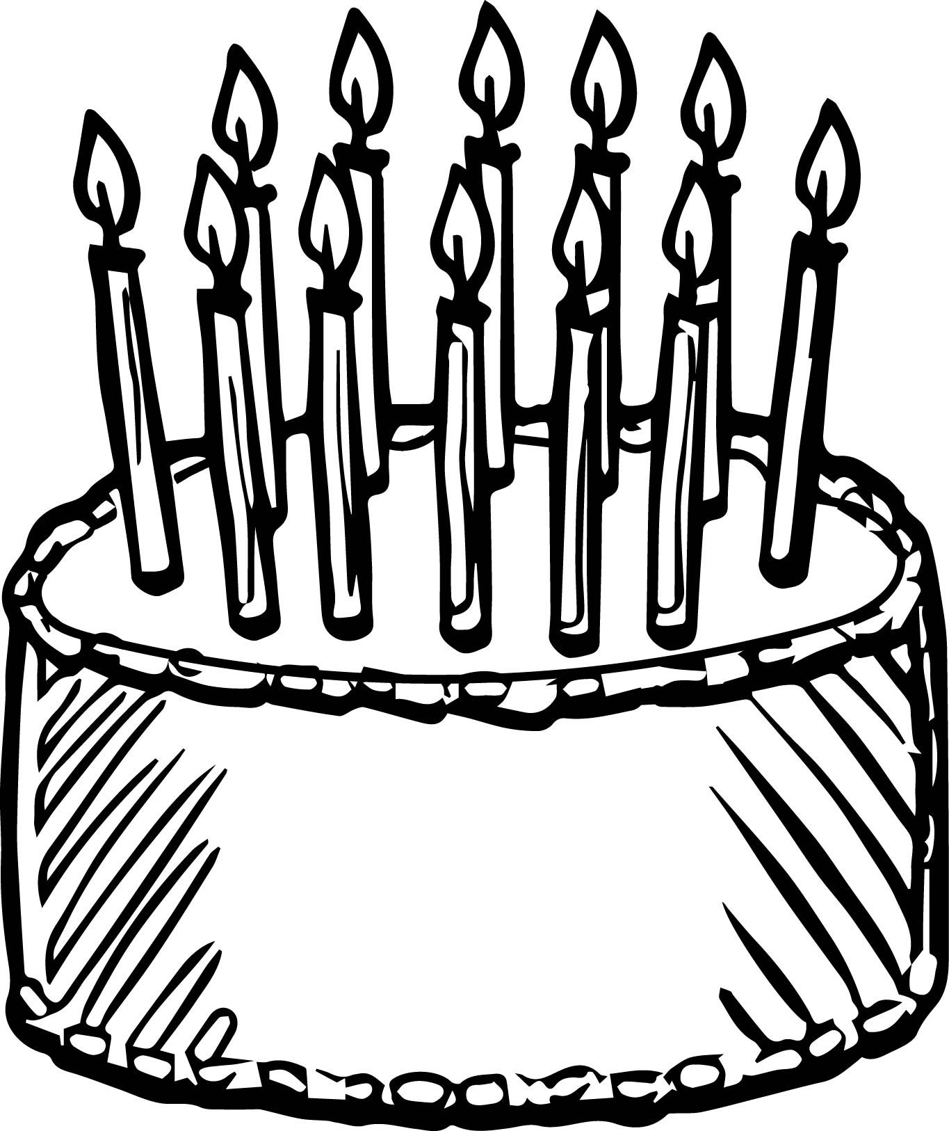 1365x1626 Birthday Cake Draw Coloring Page Wecoloringpage