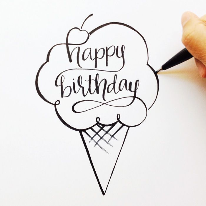 700x700 Happy Birthday Hand Lettering Crafting Happy