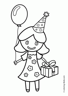 265x375 Birthday Coloring Pages For Kids Birthday Party Coloring Pages