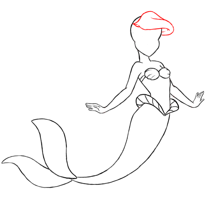 710x689 How To Draw Ariel From The Little Mermaid