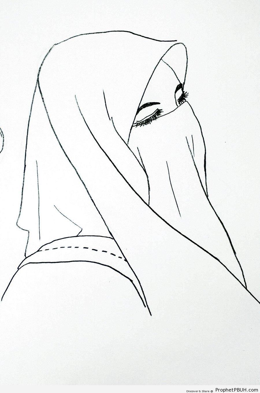 900x1360 Niqab Line Drawing Drawings Prophet Pbuh (Peace Be Upon Him)