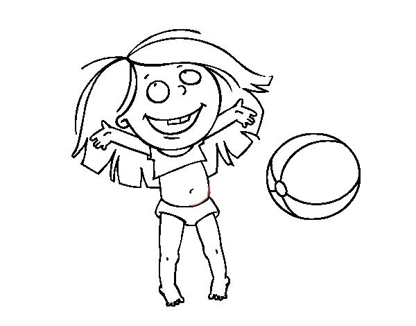 600x470 Beach Ball Coloring Page Girl Playing Beach Ball Coloring Pages