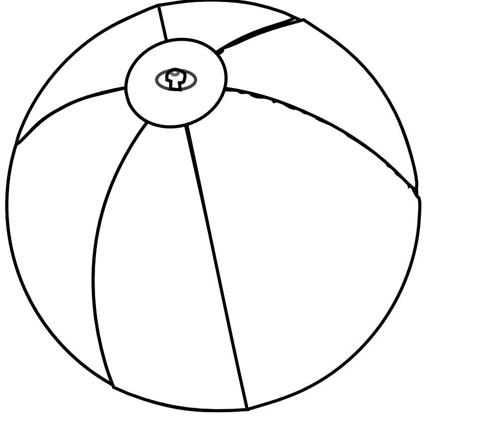 999x900 Beach Ball Clipart Black And White Clipart Panda