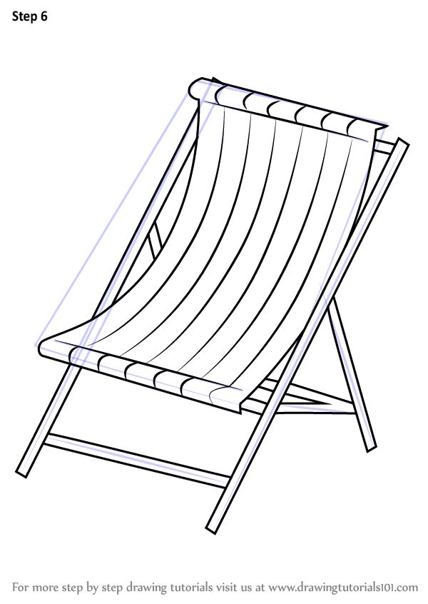 600x846 Learn How To Draw Beach Chair (Everyday Objects) Step By Step