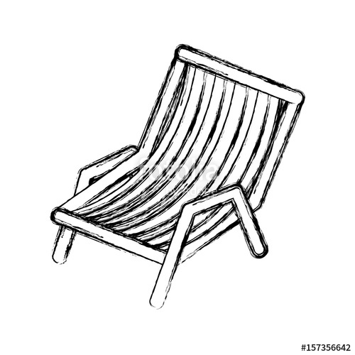 500x500 Blurred Thick Silhouette Of Beach Chair Vector Illustration Stock
