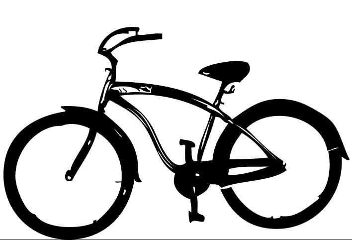 708x482 Beach Cruiser Bicycle Wall Decal