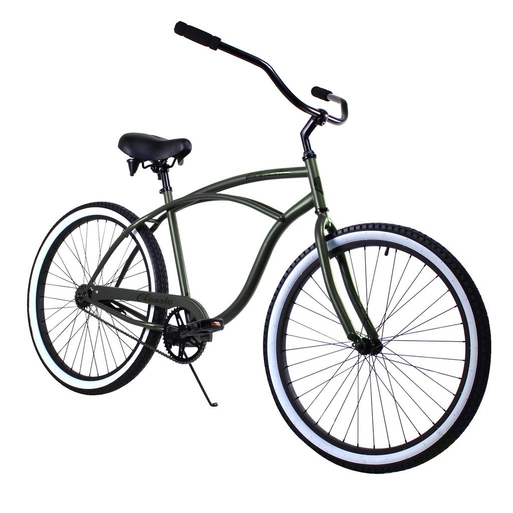 1024x1024 Zf Bikes Classic Men Army Green Beach Cruiser Bike Brooklyn