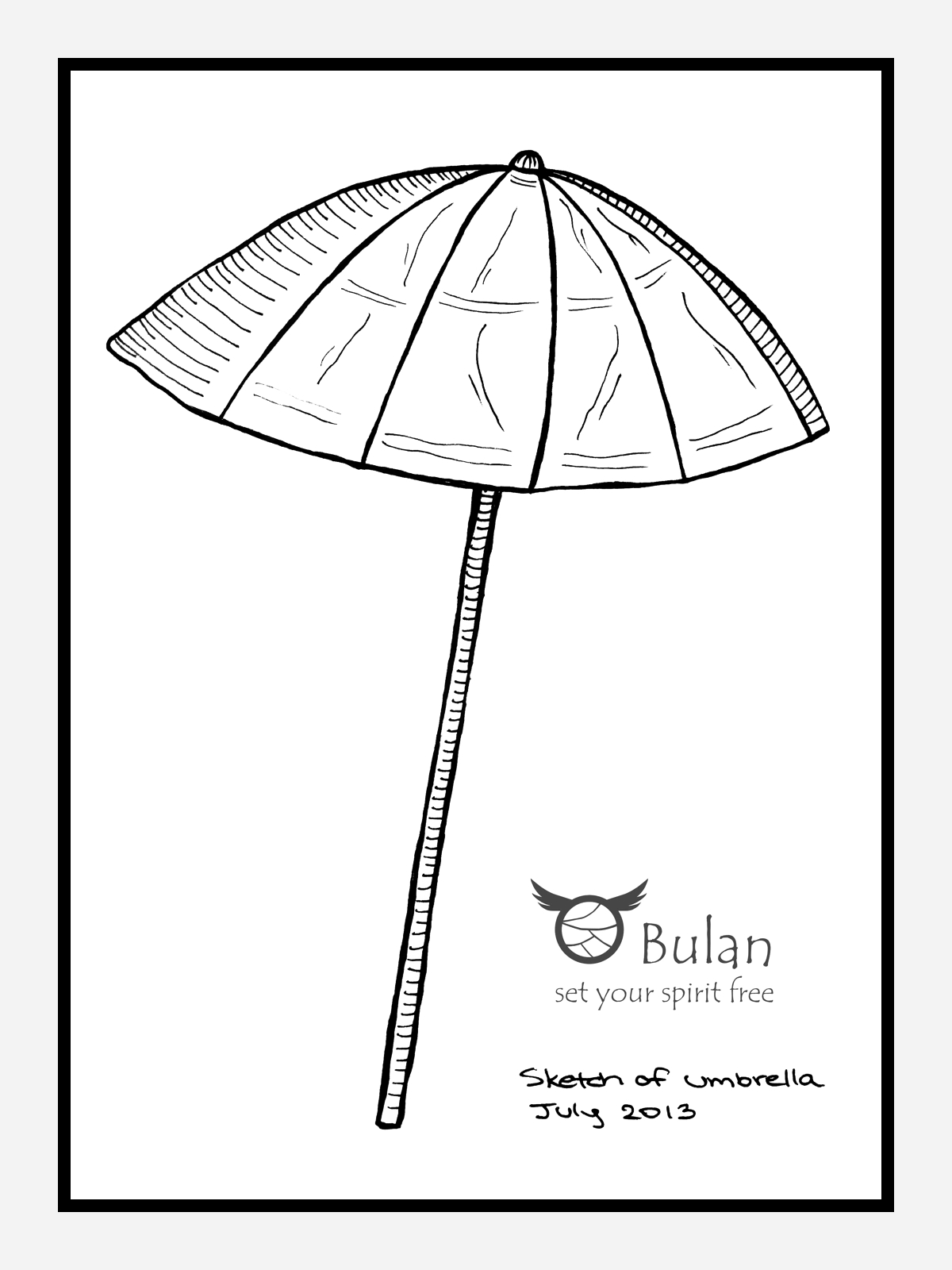 1200x1600 Sketch Of The Day No 95 Beach Umbrella The Crazy Bag Lady